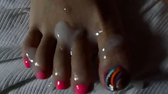Cum on Asian Wife Sexy Feet